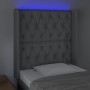 Cabecero con LED de tela gris claro 83x16x118/128 cm de vidaXL, Cabeceros y pies de cama - Ref: Foro24-3124358, Precio: 88,81...