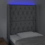 Kopfteil aus hellgrauem Stoff mit LED 83x16x118/128 cm von vidaXL, Kopf- und Fußteile - Ref: Foro24-3124358, Preis: 90,02 €, ...