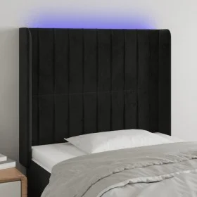Kopfteil aus schwarzem Samt mit LED 83x16x118/128 cm von vidaXL, Kopf- und Fußteile - Ref: Foro24-3124318, Preis: 88,73 €, Ra...