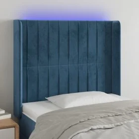 LED-Kopfteil aus dunkelblauem Samt, 103 x 16 x 118/128 cm von vidaXL, Kopf- und Fußteile - Ref: Foro24-3124332, Preis: 85,16 ...