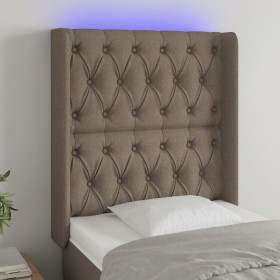 Kopfteil mit LED aus taupegrauem Stoff 83x16x118/128 cm von vidaXL, Kopf- und Fußteile - Ref: Foro24-3124362, Preis: 96,87 €,...