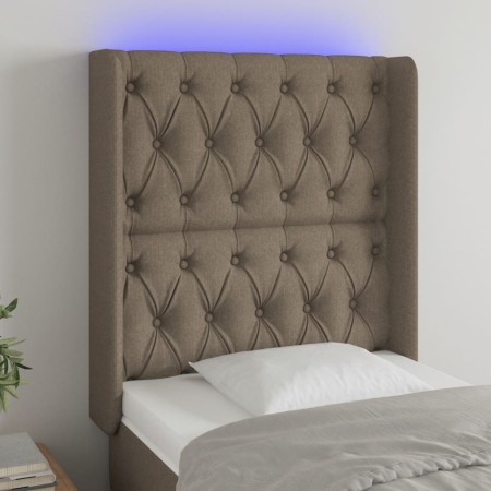 Kopfteil mit LED aus taupegrauem Stoff 83x16x118/128 cm von vidaXL, Kopf- und Fußteile - Ref: Foro24-3124362, Preis: 97,11 €,...