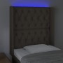 Kopfteil mit LED aus taupegrauem Stoff 83x16x118/128 cm von vidaXL, Kopf- und Fußteile - Ref: Foro24-3124362, Preis: 97,11 €,...