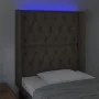 Kopfteil mit LED aus taupegrauem Stoff 83x16x118/128 cm von vidaXL, Kopf- und Fußteile - Ref: Foro24-3124362, Preis: 99,24 €,...