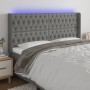 Dunkelgraues Stoffkopfteil mit LED 203x16x118/128 cm von vidaXL, Kopf- und Fußteile - Ref: Foro24-3124407, Preis: 144,84 €, R...