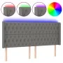 Dark gray fabric headboard with LED 203x16x118/128 cm by vidaXL, Headboards and footboards - Ref: Foro24-3124407, Price: 142,...
