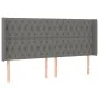 Dark gray fabric headboard with LED 203x16x118/128 cm by vidaXL, Headboards and footboards - Ref: Foro24-3124407, Price: 142,...