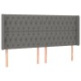 Dunkelgraues Stoffkopfteil mit LED 203x16x118/128 cm von vidaXL, Kopf- und Fußteile - Ref: Foro24-3124407, Preis: 144,84 €, R...