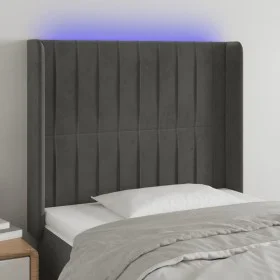 Dark gray velvet headboard with LED 83x16x118/128 cm by vidaXL, Headboards and footboards - Ref: Foro24-3124317, Price: 79,06...