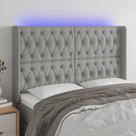 Light gray fabric headboard with LED 147x16x118/128 cm by vidaXL, Headboards and footboards - Ref: Foro24-3124382, Price: 130...