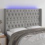 Hellgraues Stoffkopfteil mit LED 147x16x118/128 cm von vidaXL, Kopf- und Fußteile - Ref: Foro24-3124382, Preis: 130,80 €, Rab...