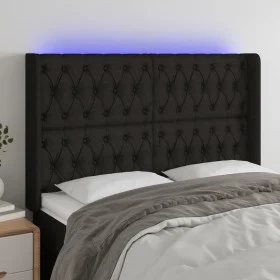 Kopfteil aus schwarzem Stoff mit LED 163x16x118/128 cm von vidaXL, Kopf- und Fußteile - Ref: Foro24-3124392, Preis: 158,11 €,...