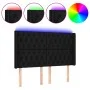 Black fabric headboard with LED 163x16x118/128 cm by vidaXL, Headboards and footboards - Ref: Foro24-3124392, Price: 158,11 €...