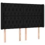Black fabric headboard with LED 163x16x118/128 cm by vidaXL, Headboards and footboards - Ref: Foro24-3124392, Price: 158,11 €...