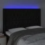 Black fabric headboard with LED 163x16x118/128 cm by vidaXL, Headboards and footboards - Ref: Foro24-3124392, Price: 158,11 €...