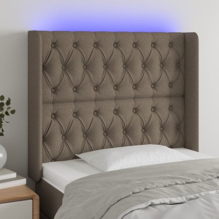 Kopfteil mit LED aus taupegrauem Stoff 103x16x118/128 cm von vidaXL, Kopf- und Fußteile - Ref: Foro24-3124378, Preis: 106,84 ...