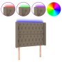 Kopfteil mit LED aus taupegrauem Stoff 103x16x118/128 cm von vidaXL, Kopf- und Fußteile - Ref: Foro24-3124378, Preis: 106,84 ...