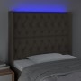 Kopfteil mit LED aus taupegrauem Stoff 103x16x118/128 cm von vidaXL, Kopf- und Fußteile - Ref: Foro24-3124378, Preis: 106,84 ...