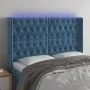 LED-Kopfteil aus dunkelblauem Samt, 163 x 16 x 118/128 cm von vidaXL, Kopf- und Fußteile - Ref: Foro24-3124442, Preis: 152,76...