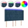 Cabecero con LED de terciopelo azul oscuro 163x16x118/128 cm de vidaXL, Cabeceros y pies de cama - Ref: Foro24-3124442, Preci...