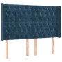 Dark blue velvet LED headboard 163x16x118/128 cm by vidaXL, Headboards and footboards - Ref: Foro24-3124442, Price: 156,09 €,...