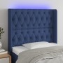 Kopfteil aus blauem Stoff mit LED 93x16x118/128 cm von vidaXL, Kopf- und Fußteile - Ref: Foro24-3124372, Preis: 93,58 €, Raba...