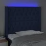 Blue fabric LED headboard 93x16x118/128 cm by vidaXL, Headboards and footboards - Ref: Foro24-3124372, Price: 94,43 €, Discou...