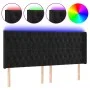 Black velvet headboard with LED 203x16x118/128 cm by vidaXL, Headboards and footboards - Ref: Foro24-3124452, Price: 167,15 €...