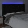 Black velvet headboard with LED 203x16x118/128 cm by vidaXL, Headboards and footboards - Ref: Foro24-3124452, Price: 167,15 €...