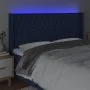 Blue fabric headboard with LED 203x16x118/128 cm by vidaXL, Headboards and footboards - Ref: Foro24-3124412, Price: 159,24 €,...