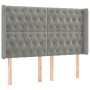 Hellgraues Samtkopfteil mit LED 147x16x118/128 cm von vidaXL, Kopf- und Fußteile - Ref: Foro24-3124432, Preis: 138,94 €, Raba...