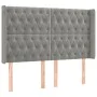 Hellgraues Samtkopfteil mit LED 147x16x118/128 cm von vidaXL, Kopf- und Fußteile - Ref: Foro24-3124432, Preis: 140,70 €, Raba...