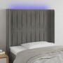 Hellgraues Samtkopfteil mit LED 93x16x118/128 cm von vidaXL, Kopf- und Fußteile - Ref: Foro24-3124322, Preis: 80,22 €, Rabatt: %