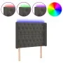 Dark gray velvet headboard with LED 103x16x118/128 cm by vidaXL, Headboards and footboards - Ref: Foro24-3124427, Price: 91,8...