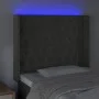 Dunkelgraues Samtkopfteil mit LED 103x16x118/128 cm von vidaXL, Kopf- und Fußteile - Ref: Foro24-3124427, Preis: 91,94 €, Rab...