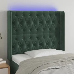 LED-Kopfteil aus dunkelgrünem Samt, 103 x 16 x 118/128 cm von vidaXL, Kopf- und Fußteile - Ref: Foro24-3124429, Preis: 111,99...