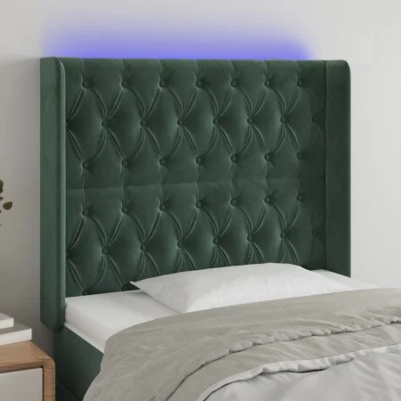 LED-Kopfteil aus dunkelgrünem Samt, 103 x 16 x 118/128 cm von vidaXL, Kopf- und Fußteile - Ref: Foro24-3124429, Preis: 111,99...
