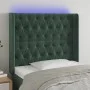 LED-Kopfteil aus dunkelgrünem Samt, 103 x 16 x 118/128 cm von vidaXL, Kopf- und Fußteile - Ref: Foro24-3124429, Preis: 111,99...