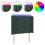 Dark green velvet LED headboard 103x16x118/128 cm by vidaXL, Headboards and footboards - Ref: Foro24-3124429, Price: 111,79 €...