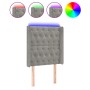 Light gray velvet headboard with LED 83x16x118/128 cm by vidaXL, Headboards and footboards - Ref: Foro24-3124414, Price: 88,4...