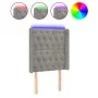 Light gray velvet headboard with LED 83x16x118/128 cm by vidaXL, Headboards and footboards - Ref: Foro24-3124414, Price: 90,7...