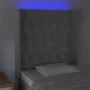 Light gray velvet headboard with LED 83x16x118/128 cm by vidaXL, Headboards and footboards - Ref: Foro24-3124414, Price: 90,7...