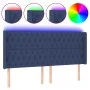 Kopfteil aus blauem Stoff mit LED 183x16x118/128 cm von vidaXL, Kopf- und Fußteile - Ref: Foro24-3124404, Preis: 158,62 €, Ra...
