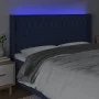 Kopfteil aus blauem Stoff mit LED 183x16x118/128 cm von vidaXL, Kopf- und Fußteile - Ref: Foro24-3124404, Preis: 158,62 €, Ra...