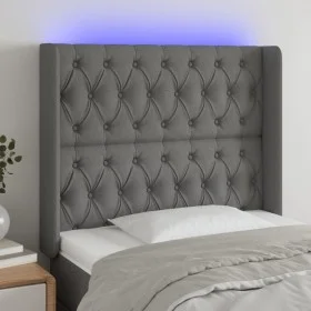 Dark gray fabric headboard with LED 93x16x118/128 cm by vidaXL, Headboards and footboards - Ref: Foro24-3124367, Price: 90,44...