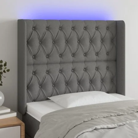 Dark gray fabric headboard with LED 93x16x118/128 cm by vidaXL, Headboards and footboards - Ref: Foro24-3124367, Price: 90,44...