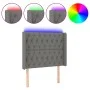 Dark gray fabric headboard with LED 93x16x118/128 cm by vidaXL, Headboards and footboards - Ref: Foro24-3124367, Price: 90,44...