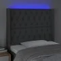 Dark gray fabric headboard with LED 93x16x118/128 cm by vidaXL, Headboards and footboards - Ref: Foro24-3124367, Price: 90,44...