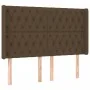 Headboard with LED in dark brown fabric 147x16x118/128 cm by vidaXL, Headboards and footboards - Ref: Foro24-3124385, Price: ...