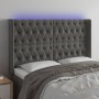 Dunkelgraues Samtkopfteil mit LED 163x16x118/128 cm von vidaXL, Kopf- und Fußteile - Ref: Foro24-3124439, Preis: 169,01 €, Ra...